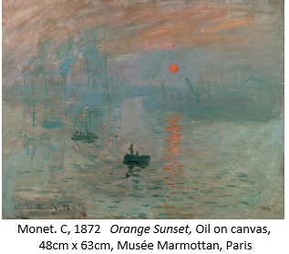 monet orange sunset caption